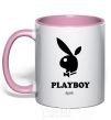 Mug with a colored handle PLAYBOY APPLE light-pink фото