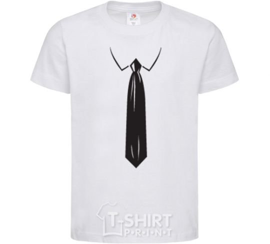 Kids T-shirt Tie BLACK White фото