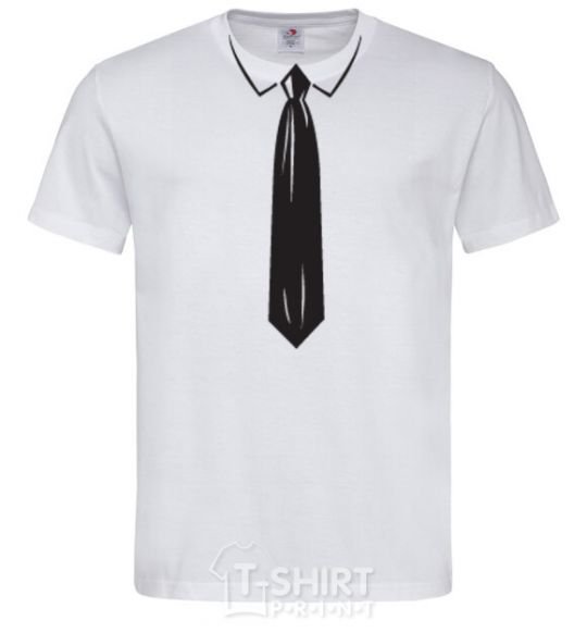 Men's T-Shirt Tie BLACK White фото