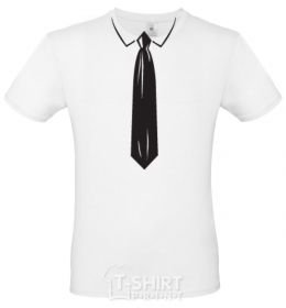 Men's T-Shirt Tie BLACK White фото