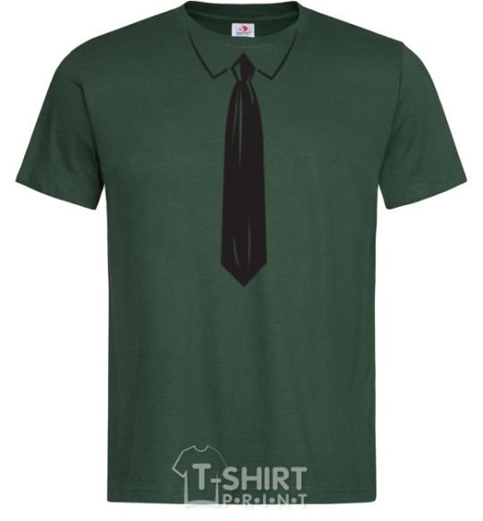 Men's T-Shirt Tie BLACK bottle-green фото