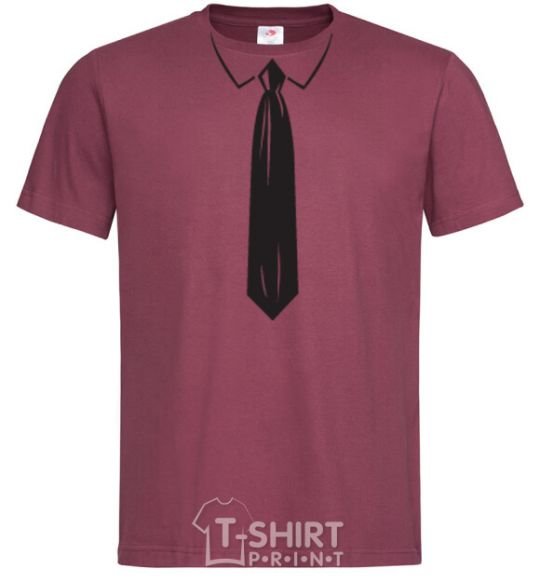 Men's T-Shirt Tie BLACK burgundy фото