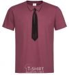 Men's T-Shirt Tie BLACK burgundy фото