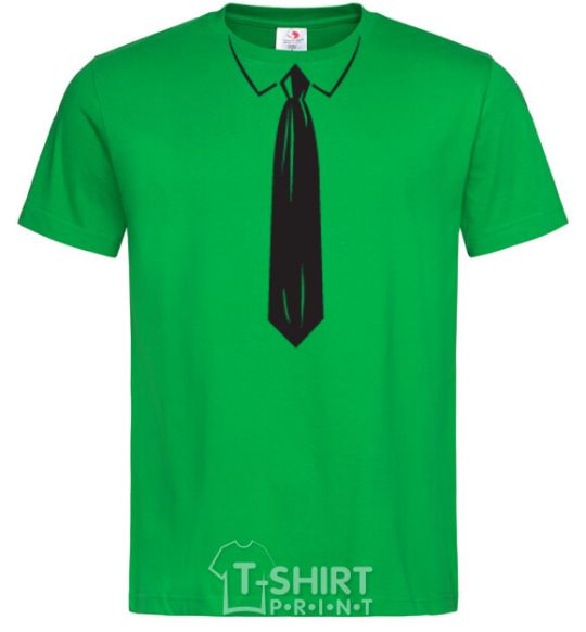 Men's T-Shirt Tie BLACK kelly-green фото