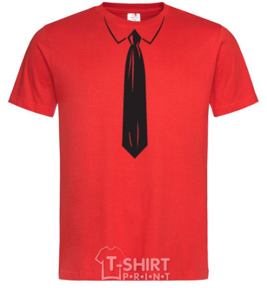 Men's T-Shirt Tie BLACK red фото