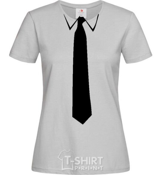 Women's T-shirt CLASSIC TIE grey фото
