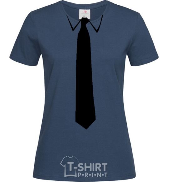 Women's T-shirt CLASSIC TIE navy-blue фото