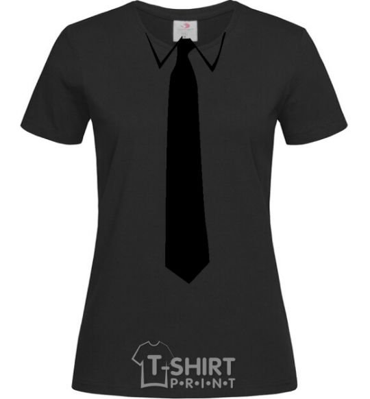 Women's T-shirt CLASSIC TIE black фото