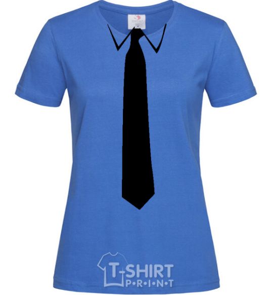 Women's T-shirt CLASSIC TIE royal-blue фото