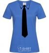 Women's T-shirt CLASSIC TIE royal-blue фото