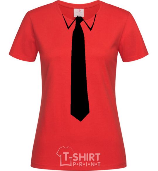 Women's T-shirt CLASSIC TIE red фото