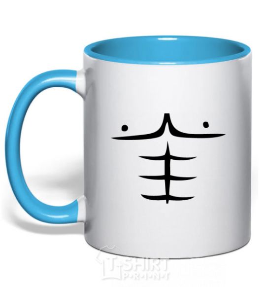 Mug with a colored handle BODY RELIEF sky-blue фото