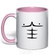 Mug with a colored handle BODY RELIEF light-pink фото