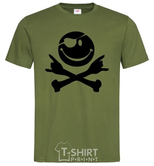 Men's T-Shirt PIRATE Smiley face millennial-khaki фото