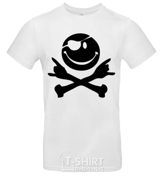 Men's T-Shirt PIRATE Smiley face White фото