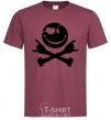 Men's T-Shirt PIRATE Smiley face burgundy фото