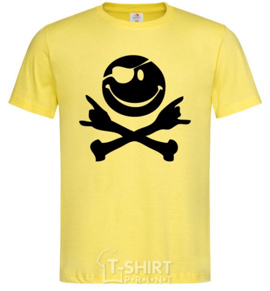 Men's T-Shirt PIRATE Smiley face cornsilk фото
