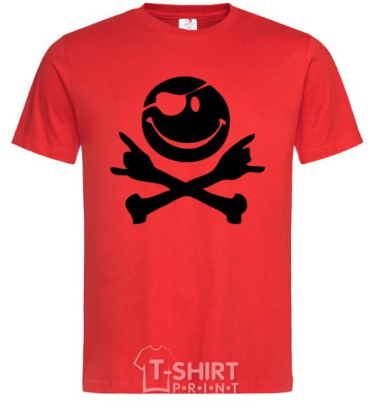 Men's T-Shirt PIRATE Smiley face red фото