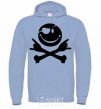 Men`s hoodie PIRATE Smiley face sky-blue фото