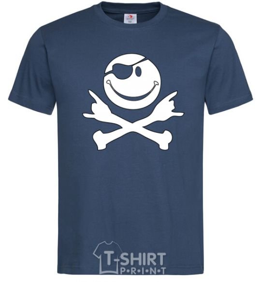 Men's T-Shirt PIRATE Smiley face navy-blue фото