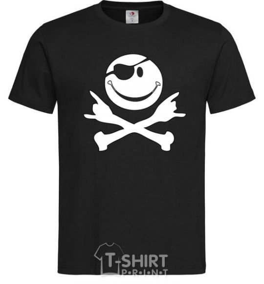 Men's T-Shirt PIRATE Smiley face black фото