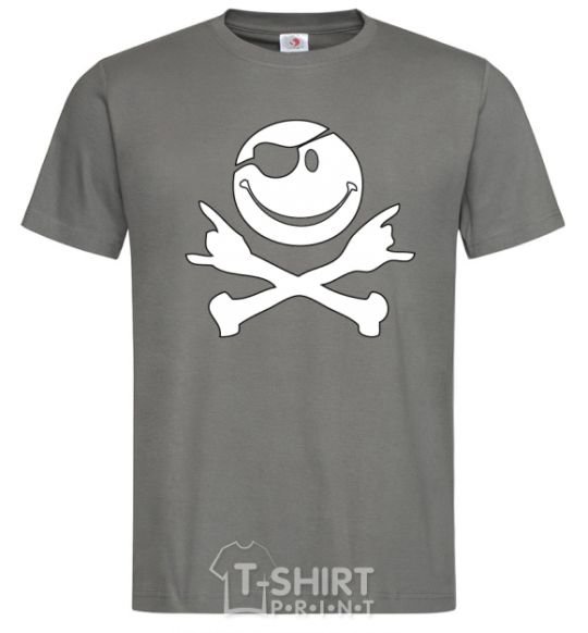 Men's T-Shirt PIRATE Smiley face dark-grey фото