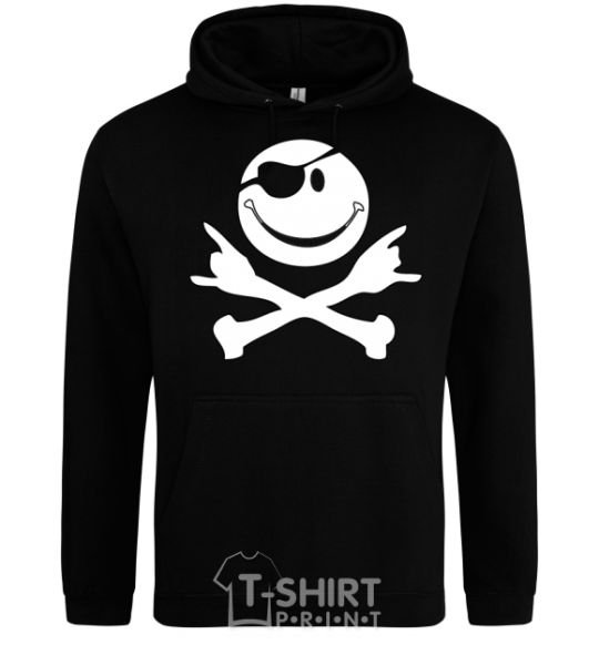 Men`s hoodie PIRATE Smiley face black фото