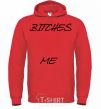 Men`s hoodie BITCHES LOVE ME bright-red фото