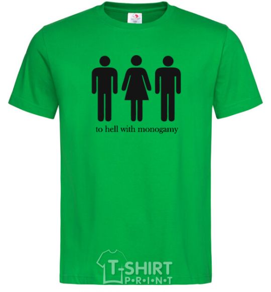 Мужская футболка TO HELL WITH MONOGAMY Зеленый фото