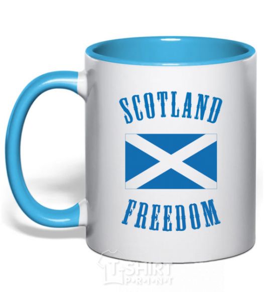 Чашка с цветной ручкой SCOTLAND FREEDOM Голубой фото