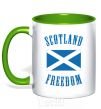 Mug with a colored handle SCOTLAND FREEDOM kelly-green фото