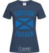 Women's T-shirt SCOTLAND FREEDOM navy-blue фото