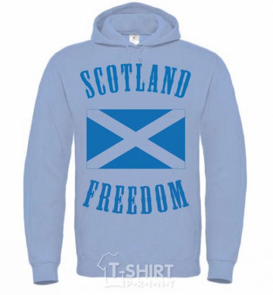 Men`s hoodie SCOTLAND FREEDOM sky-blue фото