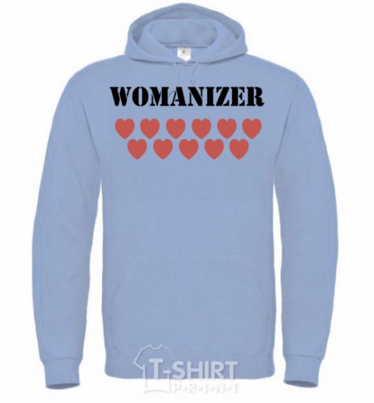 Men`s hoodie WOMANIZER sky-blue фото