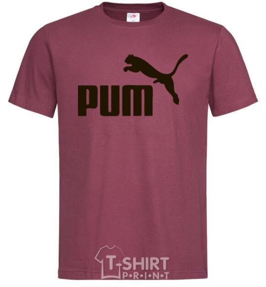 Men's T-Shirt PUM burgundy фото