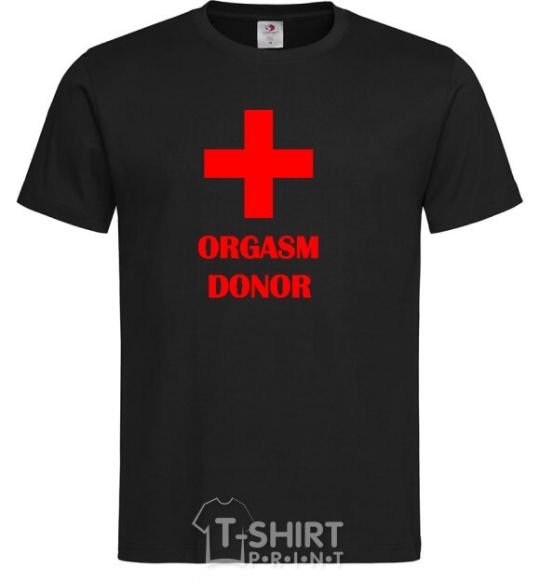 Men's T-Shirt ORGASM DONOR black фото