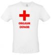 Men's T-Shirt ORGASM DONOR White фото