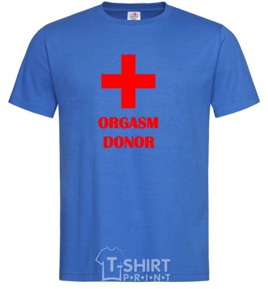 Men's T-Shirt ORGASM DONOR royal-blue фото