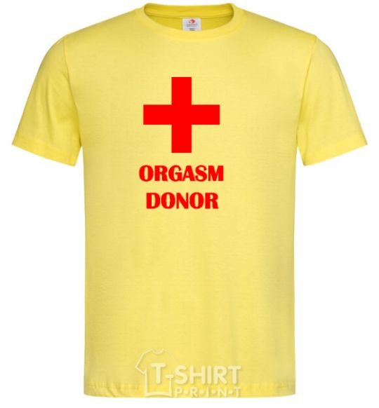 Men's T-Shirt ORGASM DONOR cornsilk фото