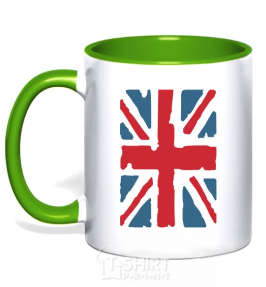 Mug with a colored handle ФЛАГ GREAT BRITAIN kelly-green фото