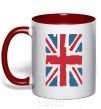 Mug with a colored handle ФЛАГ GREAT BRITAIN red фото