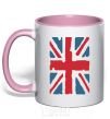 Mug with a colored handle ФЛАГ GREAT BRITAIN light-pink фото