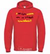 Men`s hoodie I'M THE PRETTIEST ONE HERE AGAIN bright-red фото