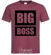 Men's T-Shirt BIG BOSS inscription burgundy фото