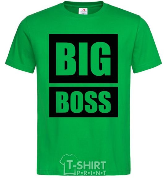 Мужская футболка Надпись BIG BOSS Зеленый фото