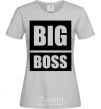 Women's T-shirt BIG BOSS inscription grey фото