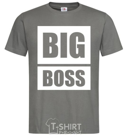 Men's T-Shirt BIG BOSS inscription dark-grey фото