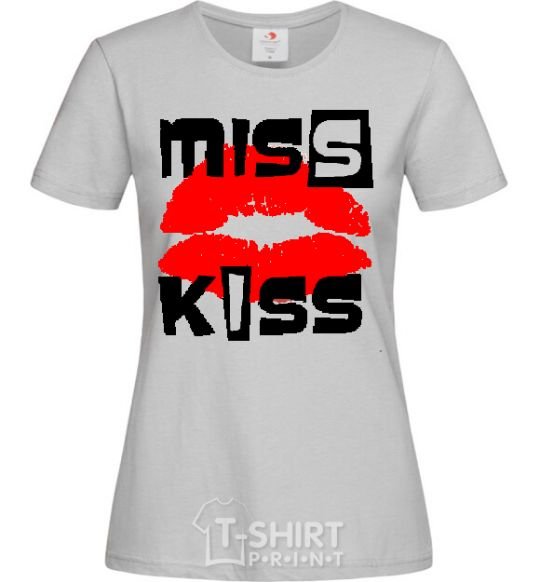 Women's T-shirt MISS KISS grey фото