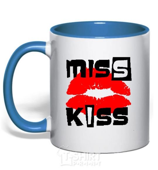 Mug with a colored handle MISS KISS royal-blue фото