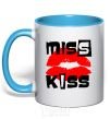 Чашка с цветной ручкой MISS KISS Голубой фото